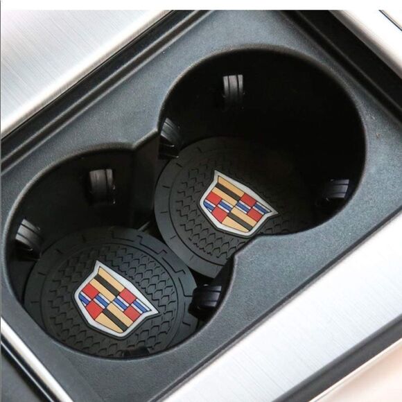 Cadillac Car Cup Holder Coasters set of 2 NWT - Picture 2 of 9